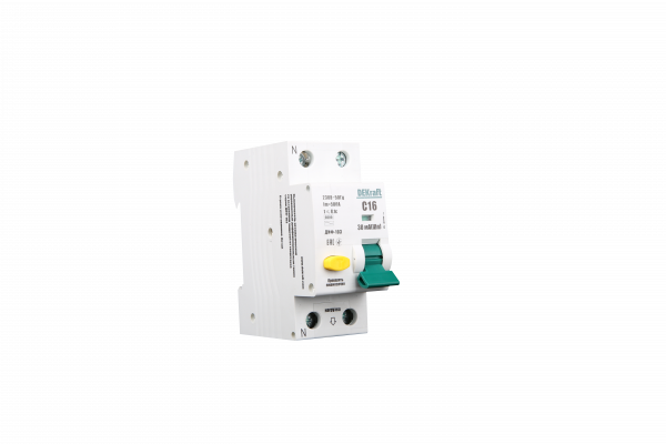 Автоматический выключатель дифференциального тока АВДТ 1Р+N 16А 30мА тип AC х-ка С ДИФ-103 6кА 16204DEK DEKraft