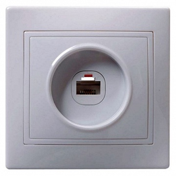 Розетка компьютерная 1xRJ45 Cat.5 КВАРТА, белый код. EKK10-K01-DM IEK
