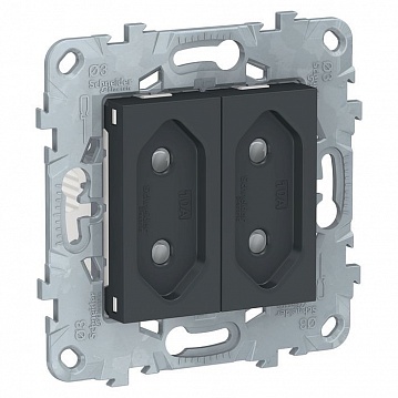 Розетка UNICA NEW, скрытый монтаж, со шторками, антрацит NU503154 Schneider Electric