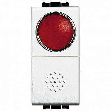Выключатель 1-клавишный кнопочный LIVING LIGHT, скрытый монтаж, белый N4038R Bticino