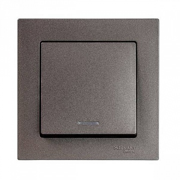 Выключатель 1-клавишный ATLASDESIGN, с подсветкой, скрытый монтаж, мокко ATN000613 Schneider Electric