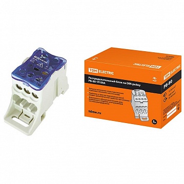 Распределительный блок на DIN-рейку РБ-80 1П 80А (1х16/4х6+2x16) SQ0823-0001 TDM