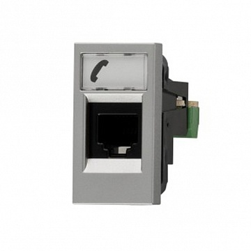 Розетка телефонная 1xRJ12 ZENIT, серебристый N2117.6 PL ABB
