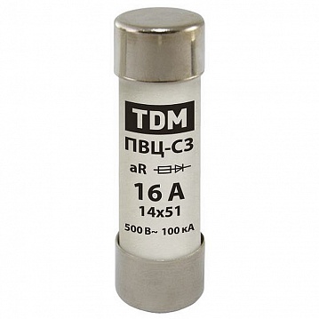 Плавкая вставка ПВЦ-С3 14х51 aR (быстродействующая) 16А SQ0729-0049 TDM