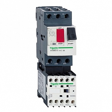 Пускатель TeSys GV2ME 6.3А, 2.2кВт 400/220В GV2ME10K1M7 Schneider Electric