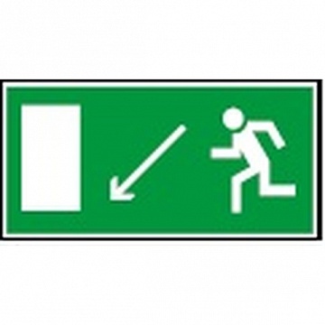 Знак безопасности NPU-1510.E08 Напр. к эвакуационному выходу налево вниз a10877 белый Свет