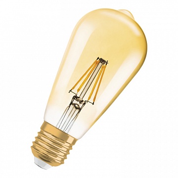 светодиодная лампа Vintage 1906 LED CL Edison,филаментная, GOLD 4,5W (замена 36Вт), теплый белый свет 4052899962095 OSRAM