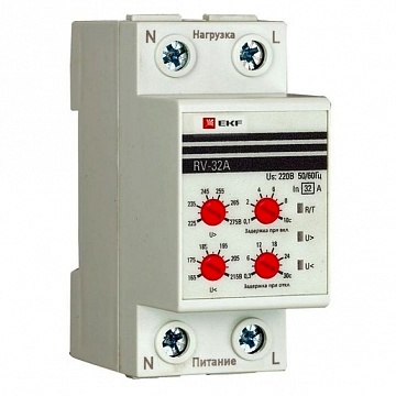 Реле напряжения RV-32A (сквозное подкл.) rv-32a EKF
