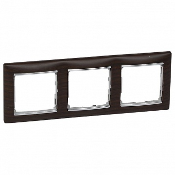 Рамка 3 поста VALENA CLASSIC, темное дерево 770373 Legrand