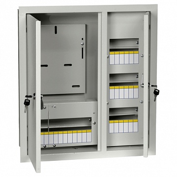 Распределительный шкаф ЩУРв 30 мод., IP31, встраиваемый, сталь, серая дверь, с клеммами код. MKM35-V-30-31-1-ZO IEK