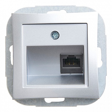 Розетка компьютерная 1xRJ45 Cat.5 ДУЭТ, серебристый WDE000383 Schneider Electric