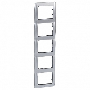 Рамка 5 постов GALEA LIFE, вертикальная, алюминий шлифованный 771959 Legrand
