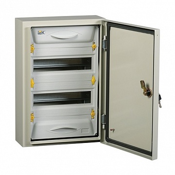 Распределительный шкаф PRO, 24 мод., IP54, навесной, сталь, серая дверь код. MKM16-N-24-54-ZU IEK