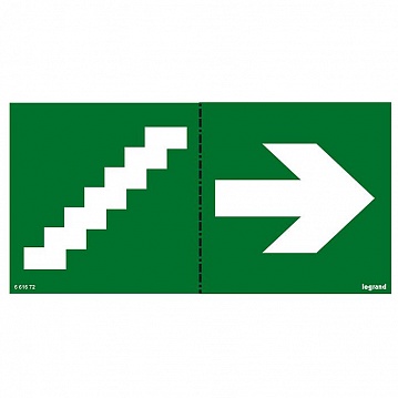 Универсальная самоклеящаяся информационная табличка 100х200 мм² лестница + стрелка 661672 Legrand