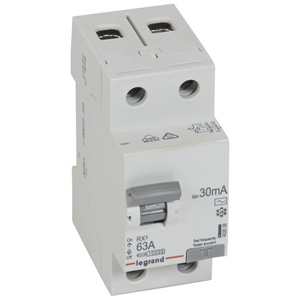 Выключатель дифференциальный (УЗО) RX3 2п 63А 30мА тип AC 402026 Legrand