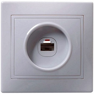 Розетка телефонная 2xRJ12 КВАРТА, белый код. EIK10-K01-DM IEK