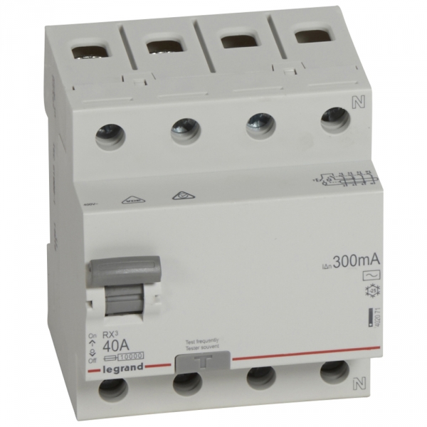 Выключатель дифференциальный (УЗО) RX3 4п 40А 300мА тип AC 402071 Legrand