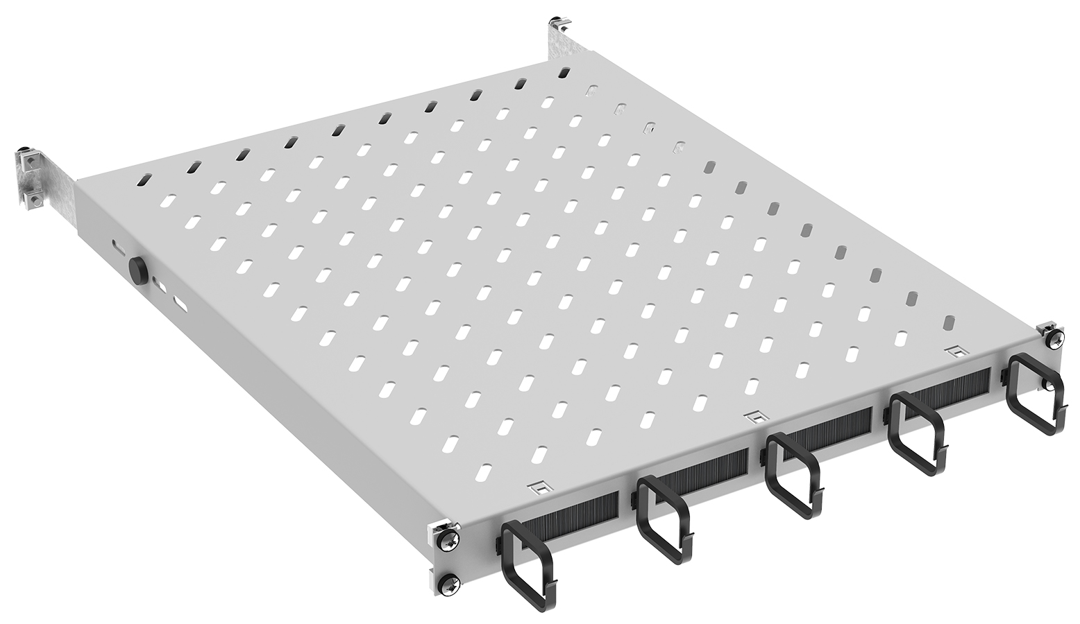 ITK by ZPAS Полка стационарная 19" 1U с кабельным органайзером и щеточным вводом нагрузка до 120кг 750мм серая ZP-FS35-U-1U-78 IEK