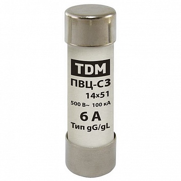 Плавкая вставка ПВЦ-С3 14х51 6А SQ0729-0014 TDM