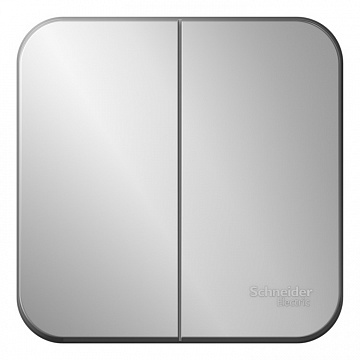 Выключатель 2-клавишный BLANCA, открытый монтаж, алюминий BLNVA105003 Schneider Electric