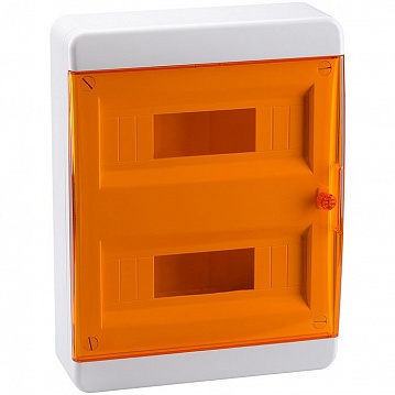 Распределительный шкаф OptiBox P, 24 мод., IP41, навесной, пластик, прозрачная оранжевая дверь 117927 КЭАЗ