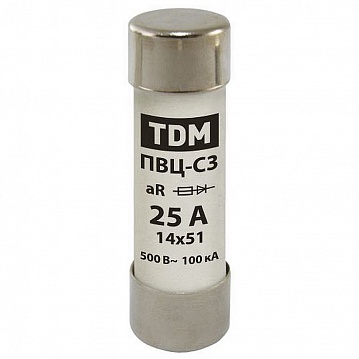 Плавкая вставка ПВЦ-С3 14х51 aR (быстродействующая) 25А SQ0729-0051 TDM