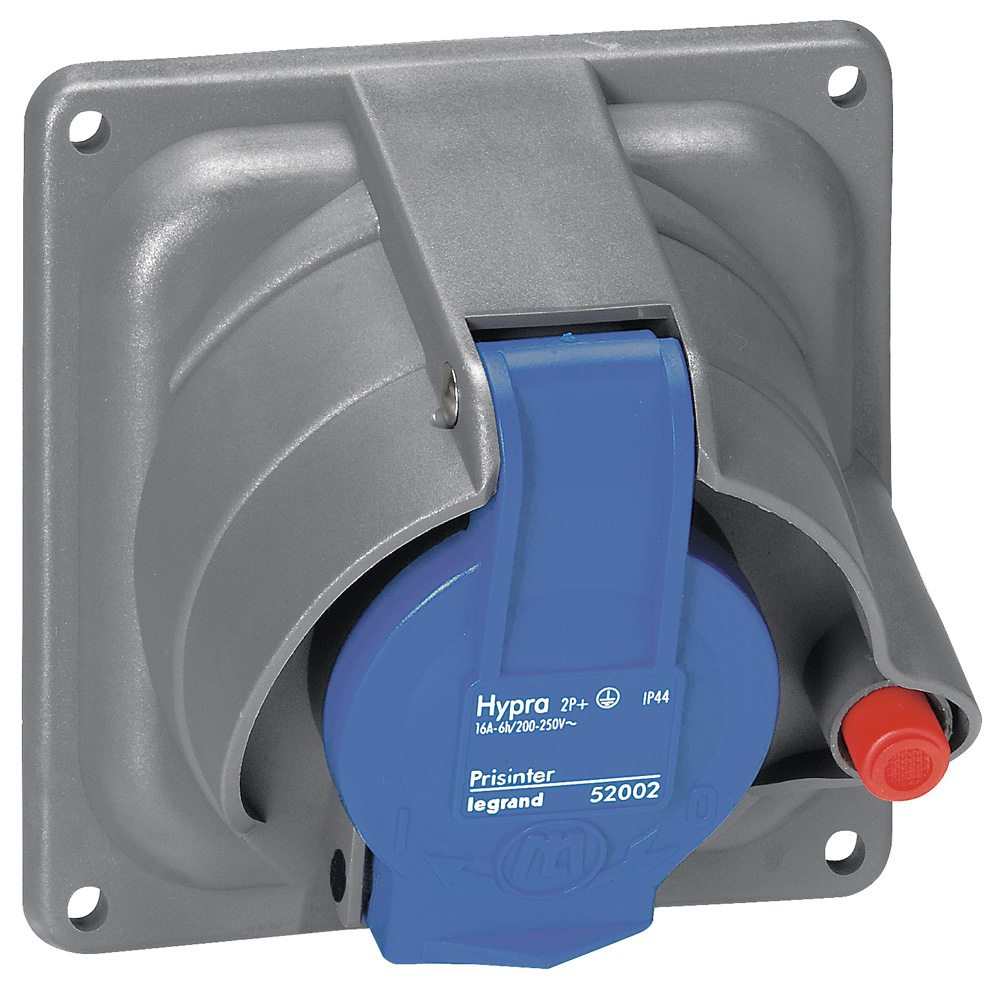Встраиваемая розетка Hypra Prisinter - IP 44/55 - 2К+З - 16 А - пластик 052002 Legrand