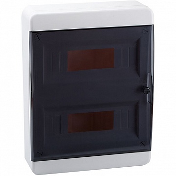 Распределительный шкаф OptiBox P, 24 мод., IP41, навесной, пластик, прозрачная черная дверь 117925 КЭАЗ
