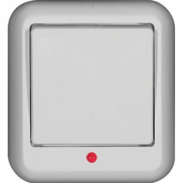 Выключатель 1-клавишный ПРИМА, с подсветкой, открытый монтаж, белый A16-046-BI Schneider Electric