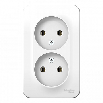 Розетка двухместная BLANCA, открытый монтаж, белый BLNRA000221 Schneider Electric