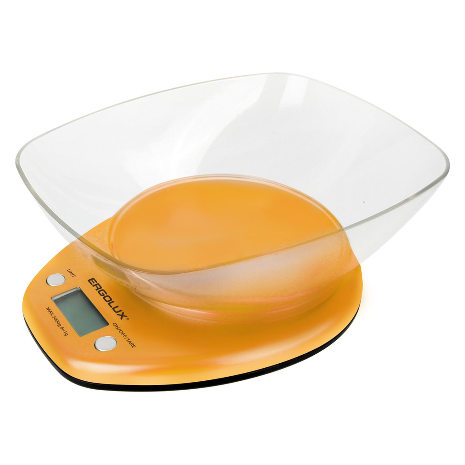 Весы кухонные ELX-SK04-C11 до 5кг со съемной чашей оранж. 13606 Ergolux