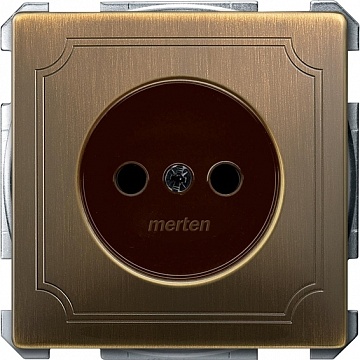 Розетка MERTEN SYSTEM DESIGN, скрытый монтаж, со шторками, античная латунь MTN2000-4143 Schneider Electric