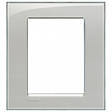 Рамка 3+3 модуля LIVING LIGHT, горизонтальная, серое небо LNA4826KG Bticino
