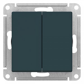 Переключатель 2-клавишный ATLASDESIGN, скрытый монтаж, изумруд ATN000865 Schneider Electric