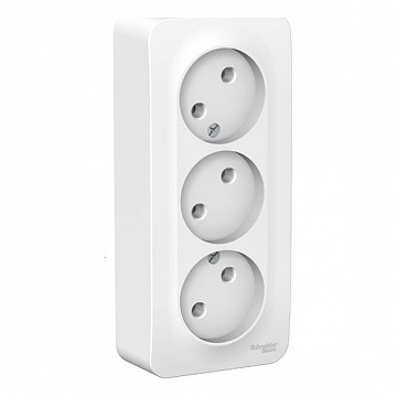 Розетка трехместная BLANCA, открытый монтаж, белый BLNRA000311 Schneider Electric