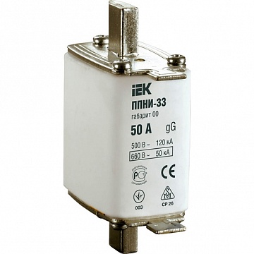 Плавкая вставка предохранителя ППНИ-33, габарит 0, 6А код. DPP20-006 IEK