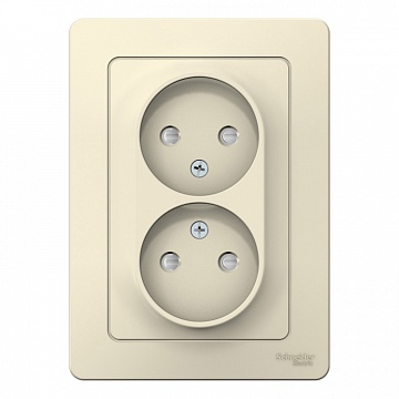 Розетка двухместная BLANCA, скрытый монтаж, со шторками, молочный BLNRS000122 Schneider Electric