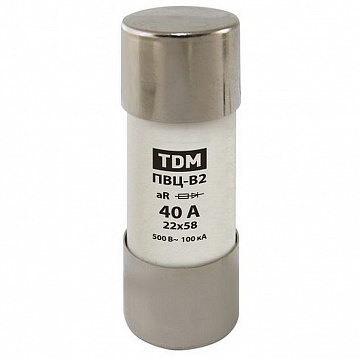 Плавкая вставка ПВЦ-B2 22х58 aR (быстродействующая) 40А SQ0729-0058 TDM