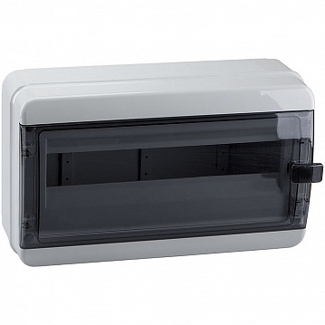 Распределительный шкаф OptiBox P, 18 мод., IP65, навесной, пластик, прозрачная черная дверь 117965 КЭАЗ