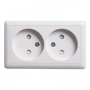 Розетка двухместная HIT, открытый монтаж, со шторками, белый RA16-233I-B Schneider Electric