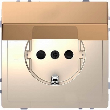 Розетка MERTEN D-LIFE, скрытый монтаж, с заземлением, с крышкой, шампань MTN2310-6051 Schneider Electric