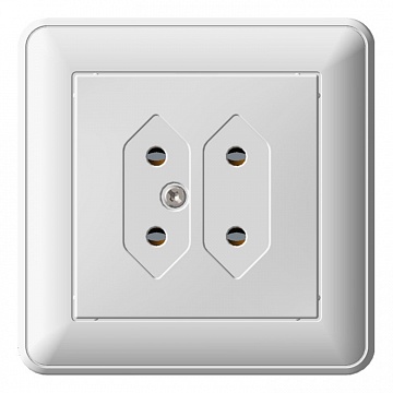 Розетка под две плоские вилки W59, скрытый монтаж, белый RS6-253-18 Schneider Electric