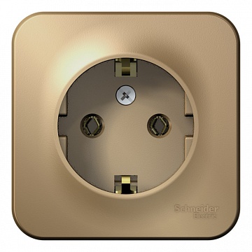 Розетка BLANCA, открытый монтаж, с заземлением, титан BLNRA010104 Schneider Electric