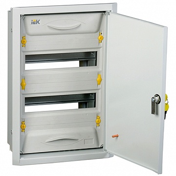 Распределительный шкаф UNIVERSAL, 48 мод., IP54, навесной, сталь, серая дверь, с клеммами код. MKM11-N-2x24-54-Z-U IEK