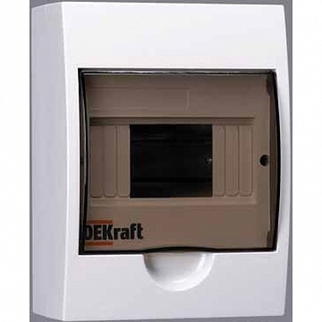 Распределительный шкаф ЩРН-П, 6 мод., IP41, навесной, пластик, белая дверь, с клеммами 31009DEK DEKraft