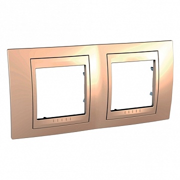 Рамка 2 поста UNICA ХАМЕЛЕОН, горизонтальная, бежевый MGU6.004.25 Schneider Electric