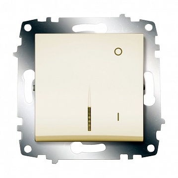 Выключатель 1-клавишный двухполюсный COSMO, с подсветкой, скрытый монтаж, кремовый 619-010300-236 ABB