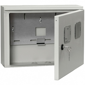 Распределительный шкаф ЩУ, 2 мод., IP54, навесной, сталь, серая дверь, с клеммами код. MKM51-N-02-54 IEK