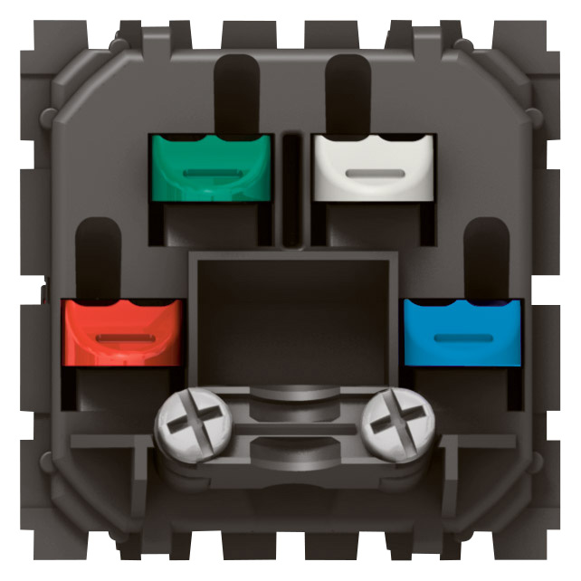 Кабельный вывод - Программа Mosaic - с кабельным зажимом - 16А - 4 зажима - 2 модуля - белый 077551 Legrand