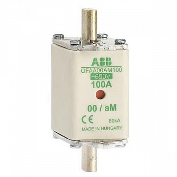 Предохранитель OFAA00AM100 100А тип аМ размер00, до 690В 1SCA022701R1850 ABB